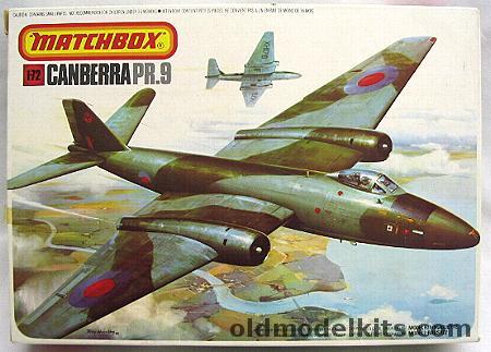 Matchbox 1/72 BAC Canberra PR.9 - 39th Sq Wyton Huntingdon 1974 / 13th Sq RAF Cyprus 1970 / 58th Sq RAF Wyton Huntingdon 1963, PK-408 plastic model kit